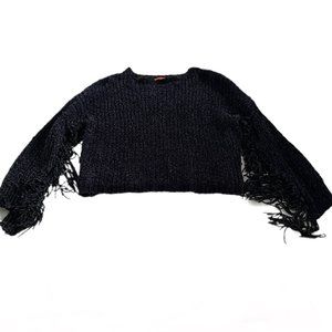 Chelsea & Violet black fringe sweater